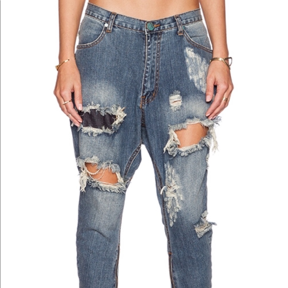 Light wash denim jeans